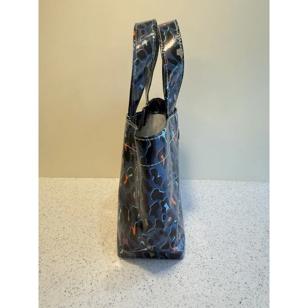 Consuela Grab N Go Mini Tote Purse Leopard Print Vinyl Double Handle Bag NWT